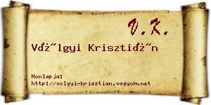 Völgyi Krisztián névjegykártya