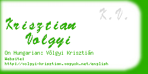 krisztian volgyi business card
